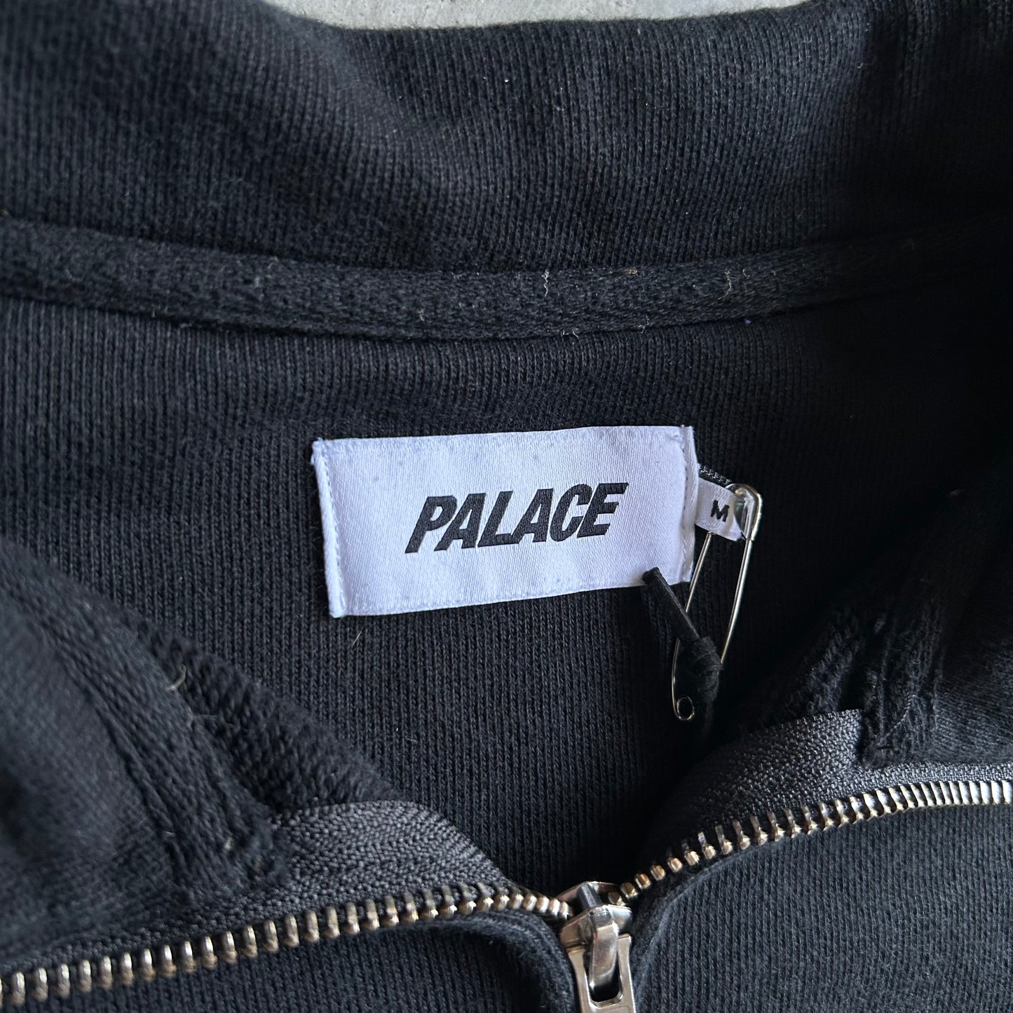 Palace Skateboards SS22 Alas Zip-Up Funnel Sweatshirt - Black