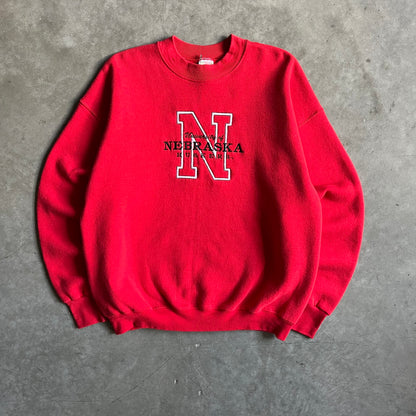 Vintage Nebraska Huskers Embroidered Crewneck