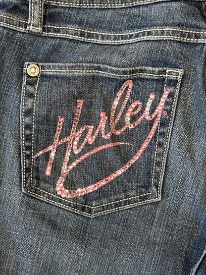 Women’s Y2K Harley Davidson Jeans With Bling