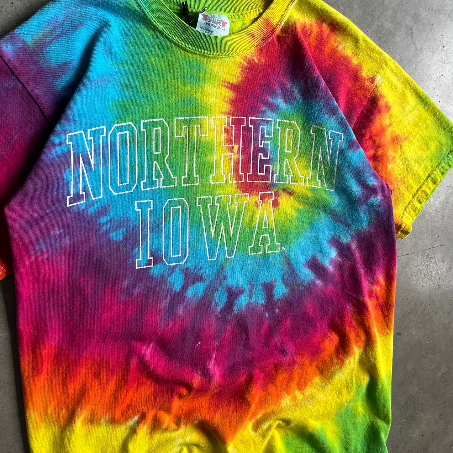 Y2K Northern Iowa Panthers Tie Dye Spell Out Tee