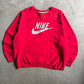 Vintage Nike Spellout Swoosh Red Crewneck Sweatshirt