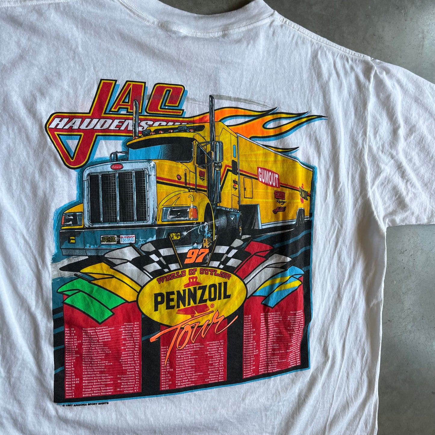 Vintage Jac Haudenschild Pennzoil Dirt Racing Tee