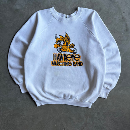 Vintage Iowa Hawkeyes Marching Band White Raglan Sweatshirt