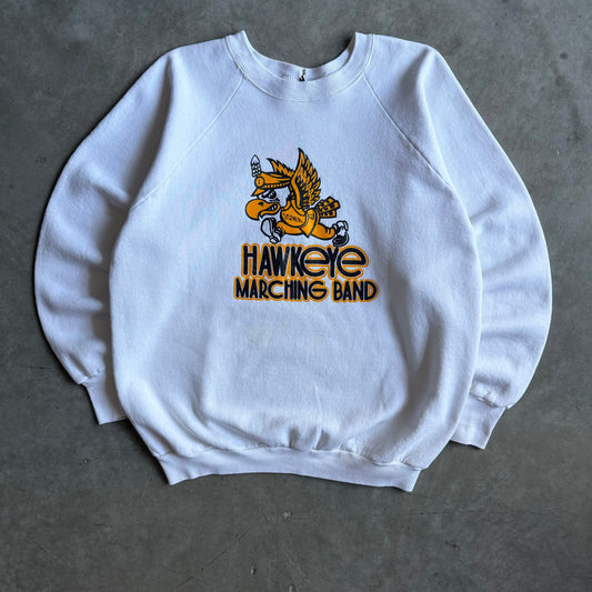 Vintage Iowa Hawkeyes Marching Band White Raglan Sweatshirt
