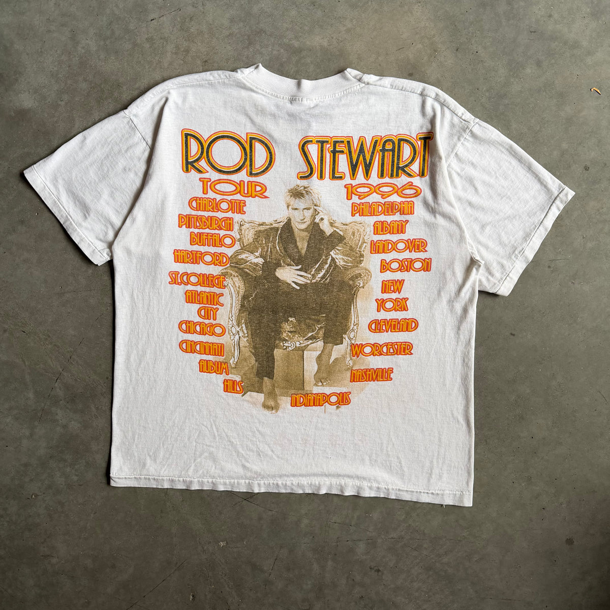 Vintage Rod Stewart 1996 Tour Parking Lot Bootleg T Shirt