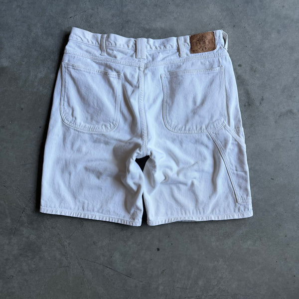 Y2K Britania White Painter Jorts