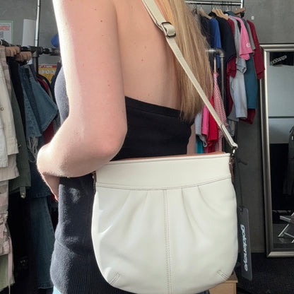 Coach Minimalistic White Leather Crossbody