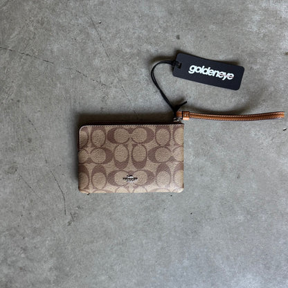 Coach Signature Canvas Corner Zip Wristlet PRIDE “Roll With It” Wallet