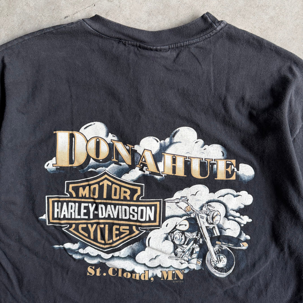 Y2K Donaheu Harley Davidson Chest Pocket Tee