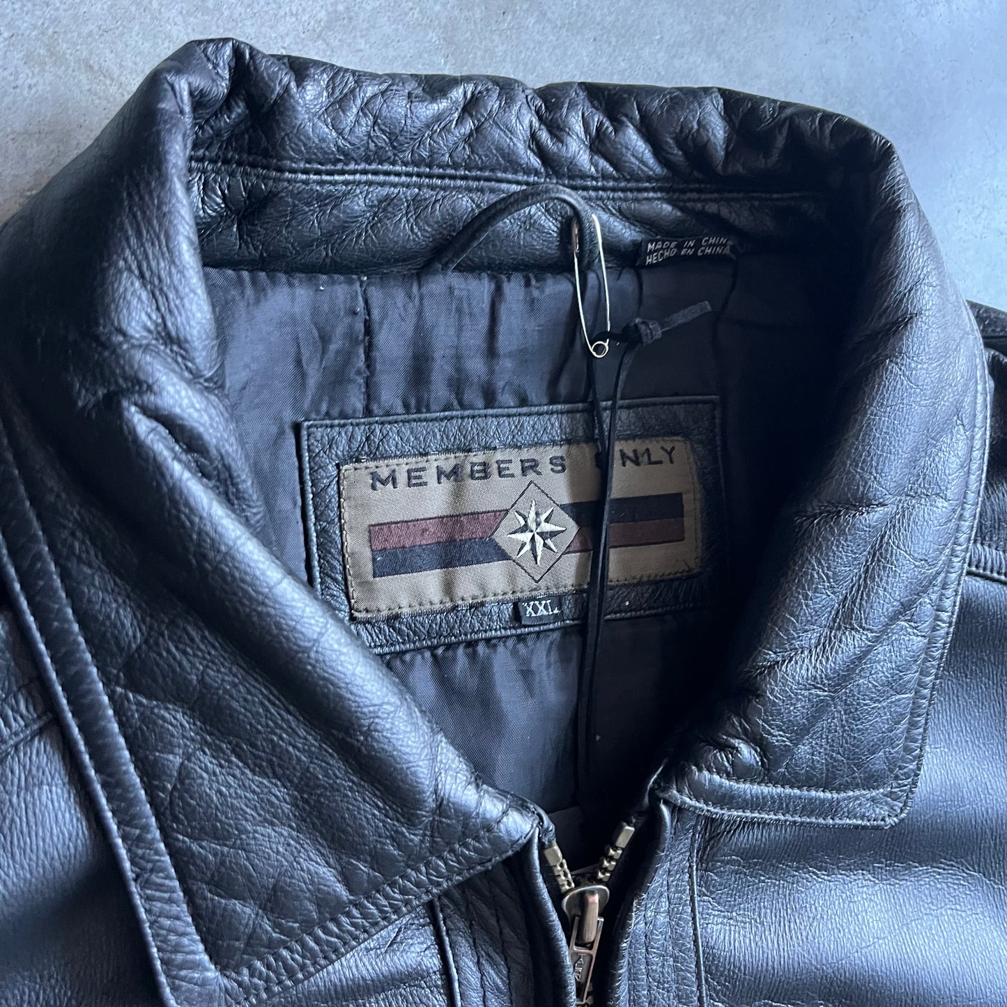 Vintage Members Only Black Leather Bomber