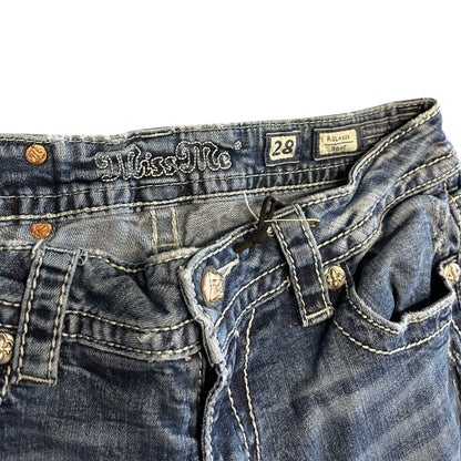 Y2K Miss Me Relaxed Bootcut Jeans w/ Knee Hole