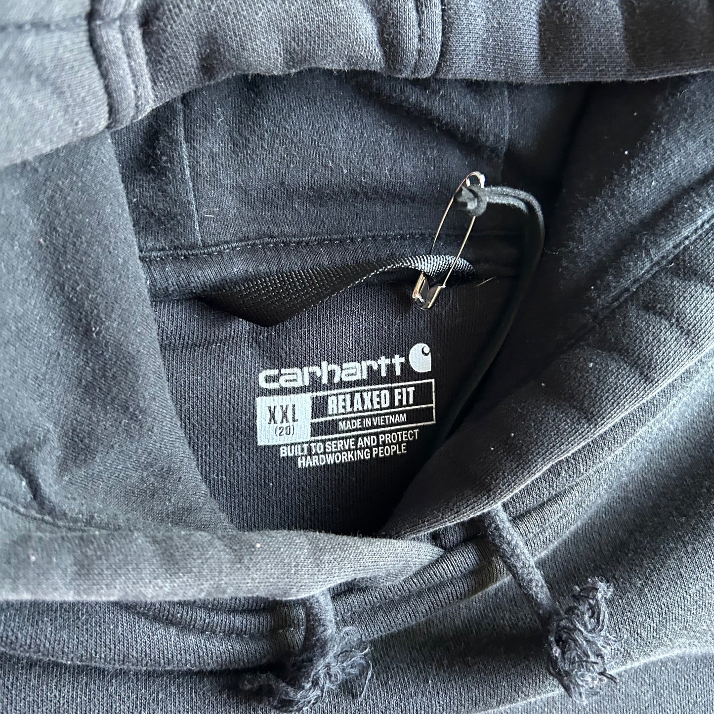 Y2K Carhartt Chest Logo & Sleeve Spell-Out Hoodie