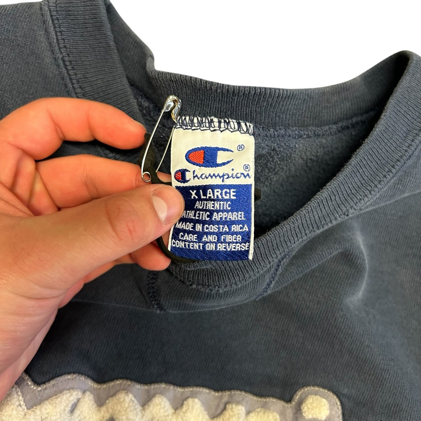 Vintage Navy Champion Spell-Out Sweatshirt