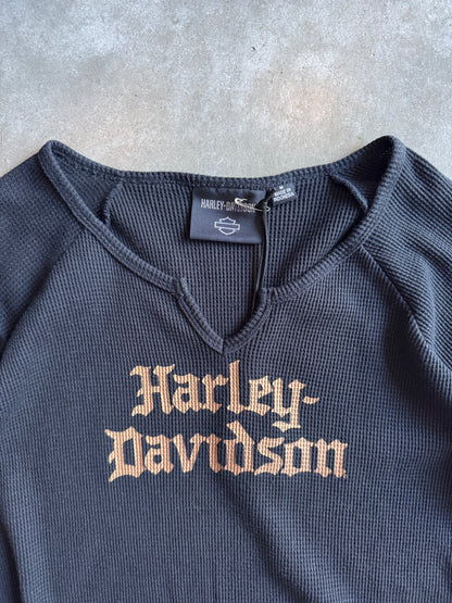 Women’s Harley Davidson Black Waffle Knit Spellout