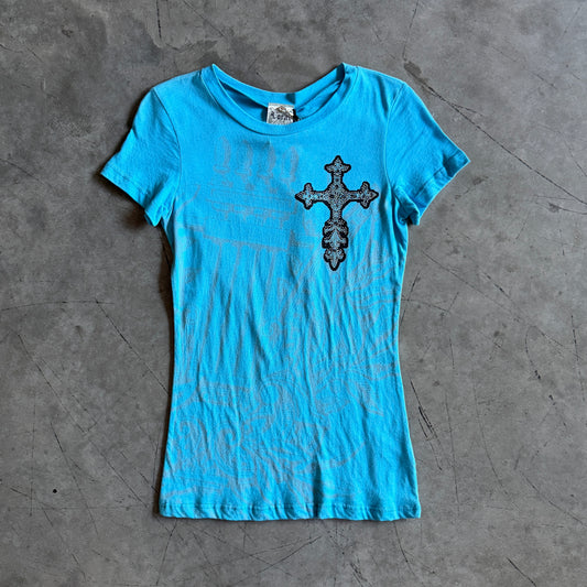 Y2K Vocal Blue Bling Cross Tee
