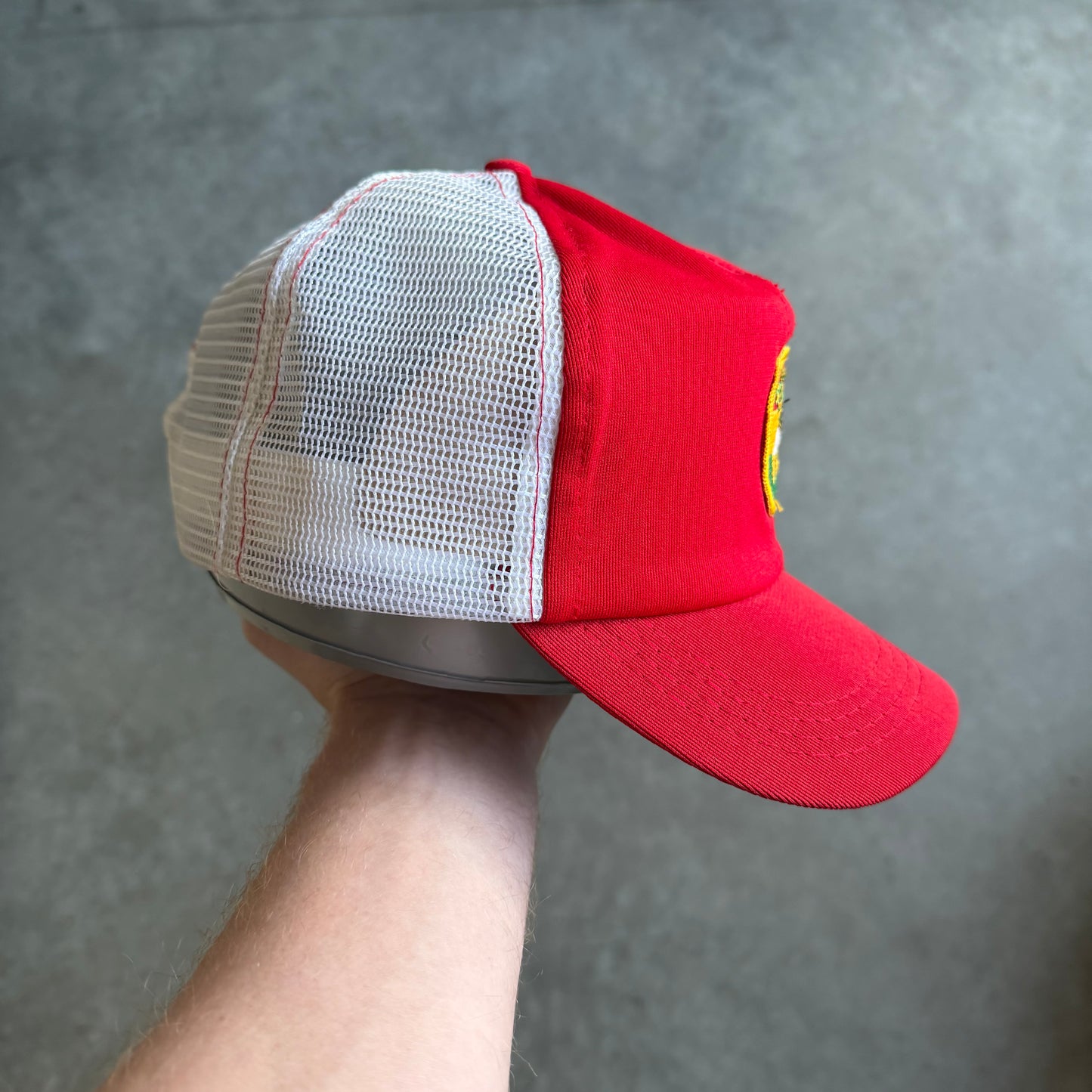 Vintage Shriners Red & White Mesh Trucker Hat
