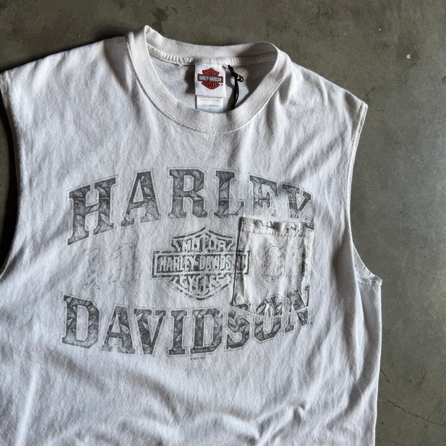 Y2K Harley Davidson Diamond Pattern Logo Sleeveless Tee