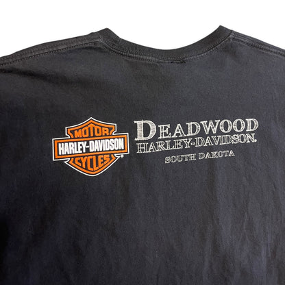Y2K Harley Davidson Flame Engine Women Tee