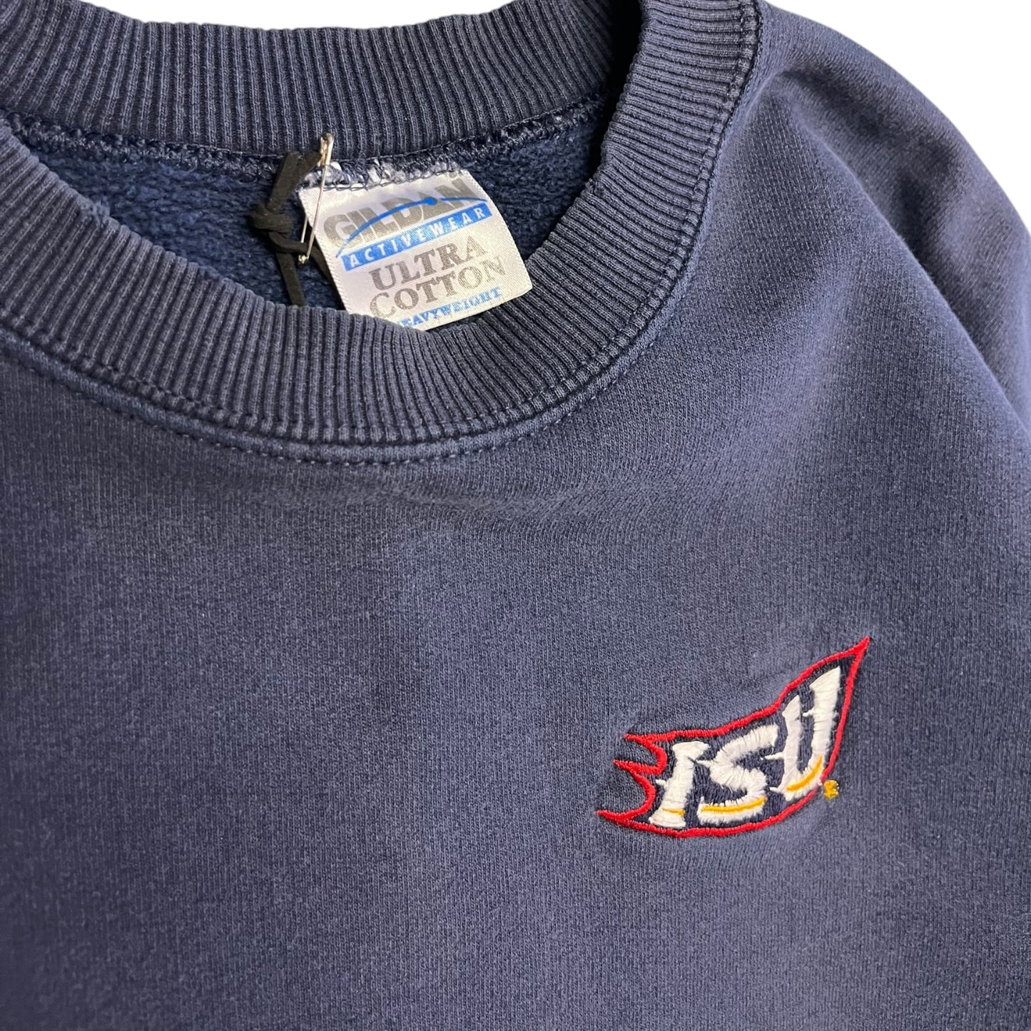 Y2K Navy Iowa State Cyclones ISU Mini Logo Crewneck