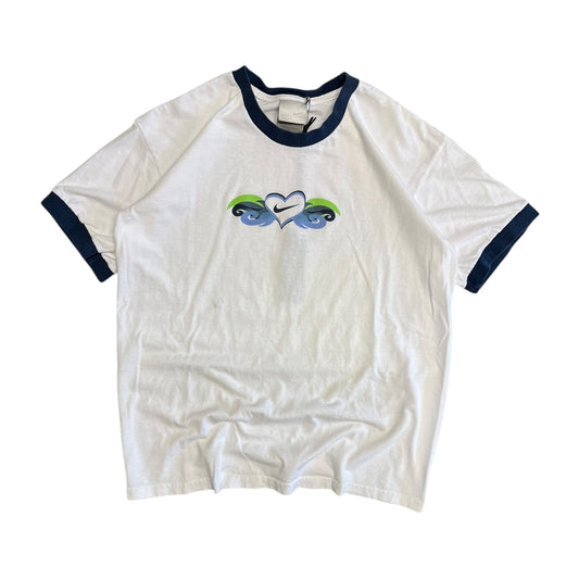 Y2K Nike Swoosh Heart Ringer Tee