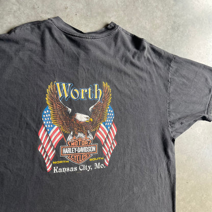 Vintage Worth Harley Davidson Faded Flaming V-Twin Tee