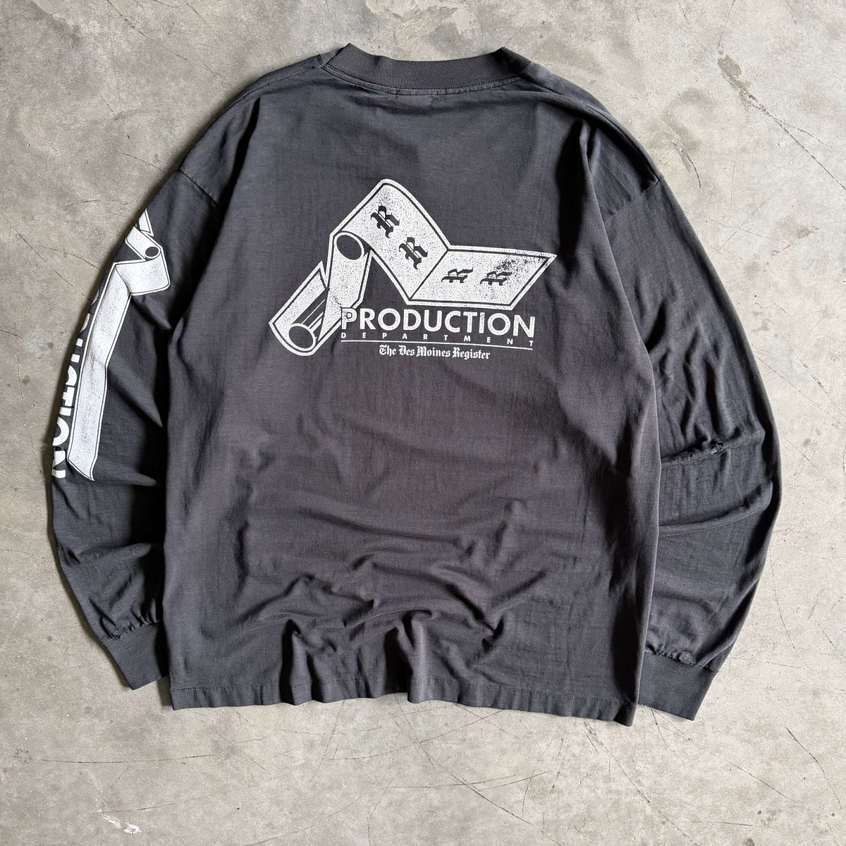 Vintage Des Moines Register Production Dept. Longsleeve