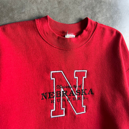 Vintage Nebraska Huskers Embroidered Crewneck