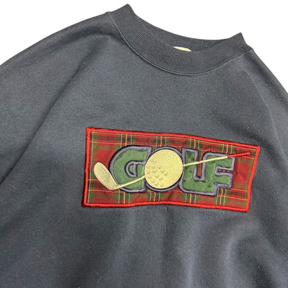 Vintage Navy Golf Embroidered Patch Sweatshirt