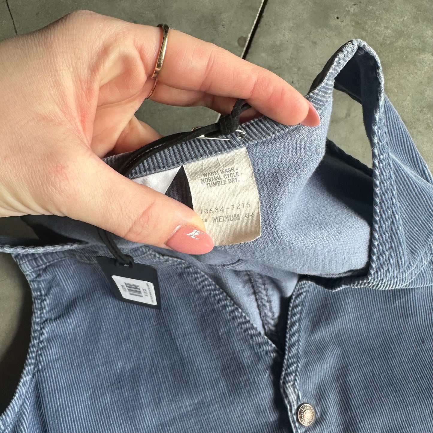 Women’s 70s Levi’s Panatela Dust Blue Corduroy Button Up Vest