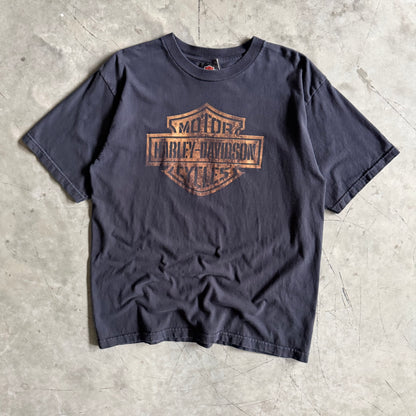 Vintage Harley Davidson Patina Brass Logo Tee
