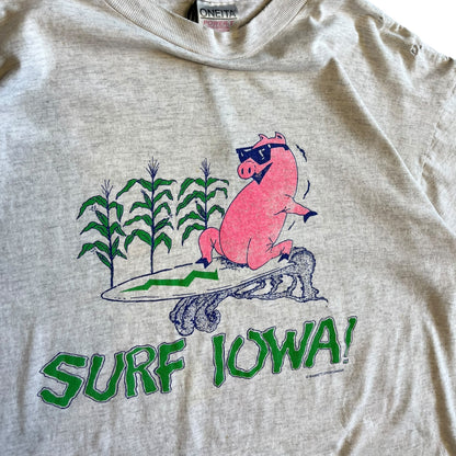 Vintage Distressed Surf Iowa Pig T Shirt