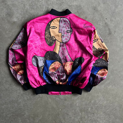 Vintage Pablo Picasso Abstract Art Graphic Satin Bomber jacket