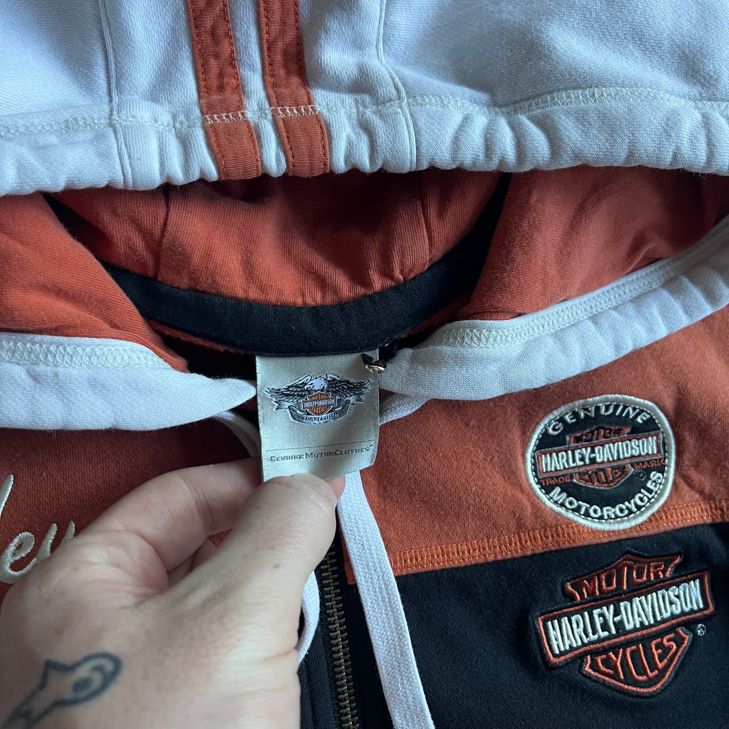 Y2K Harley Davidson Tri-Color Block Zip-Up