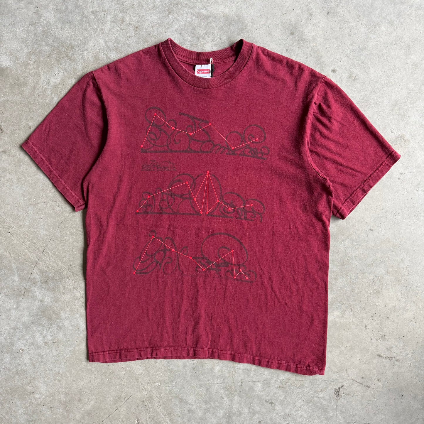 Supreme FW18 “System” Tee - Burgundy