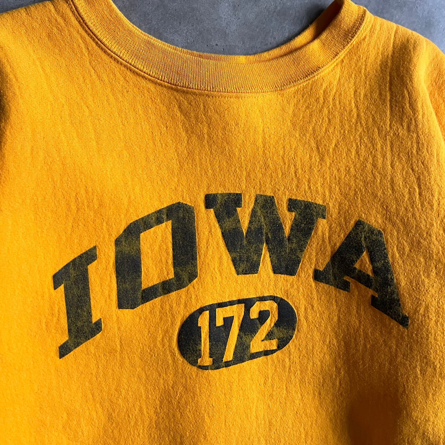 Vintage Iowa Hawkeyes #172 Cotton Exchange Yellow Crewneck