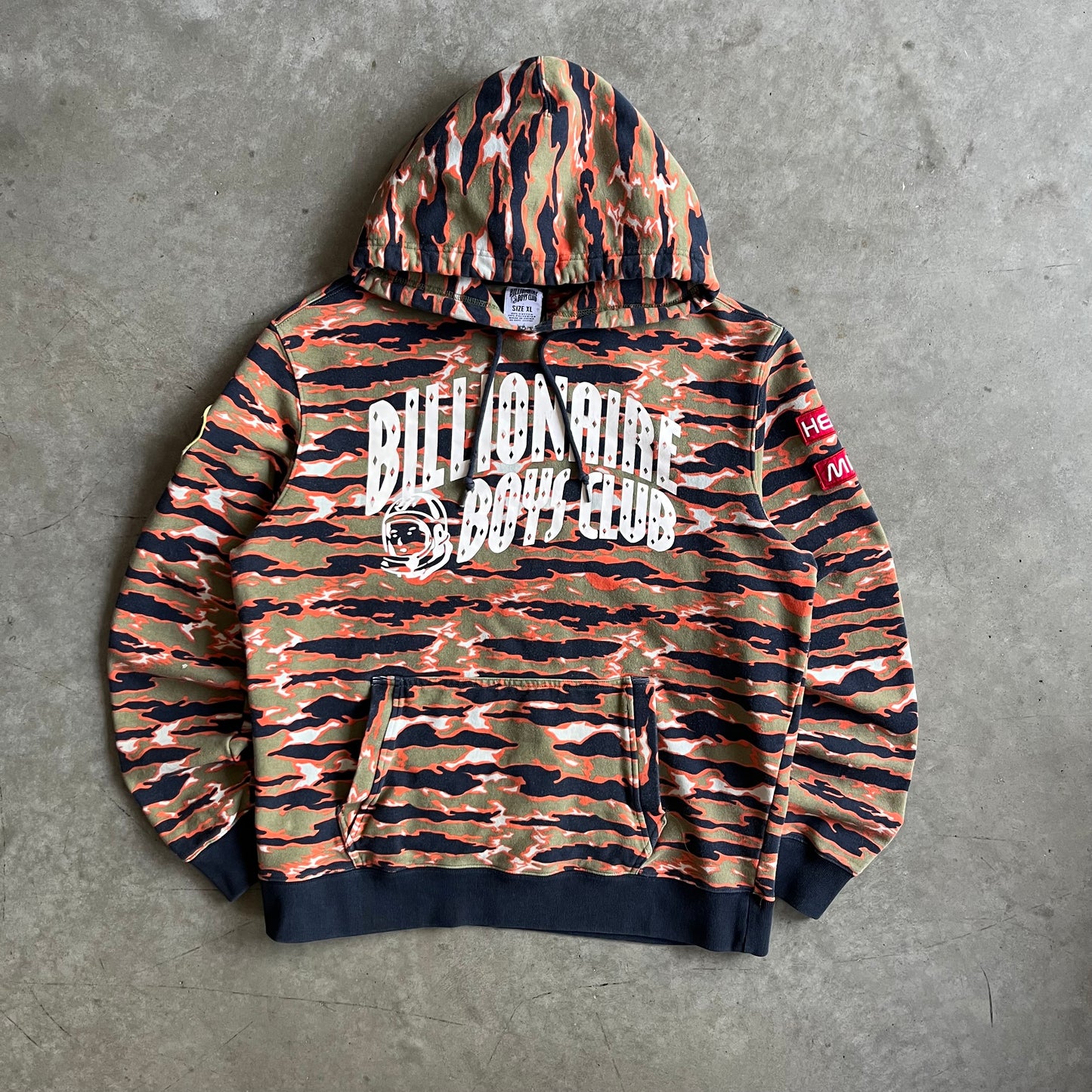 Billionaire Boys Club Orange Camo & Patches Arch Hoodie