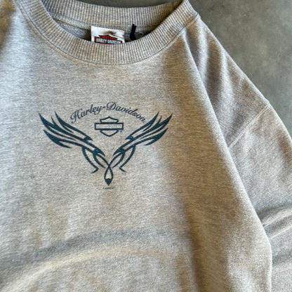 Women’s Y2K Harley Davidson Grey Crewneck