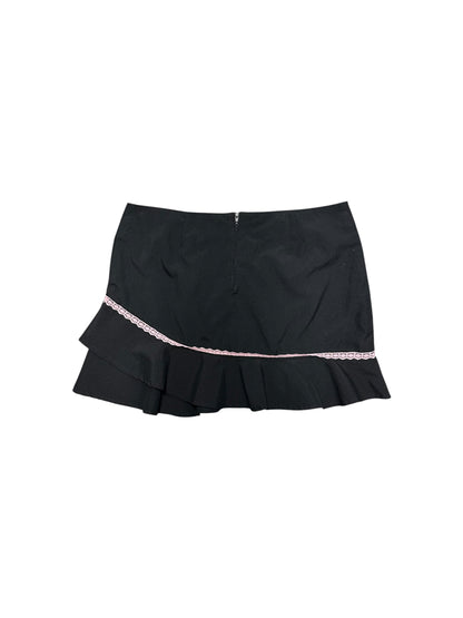 Women’s Y2K Xhilaration Black Mini Skirt With Pink Lace