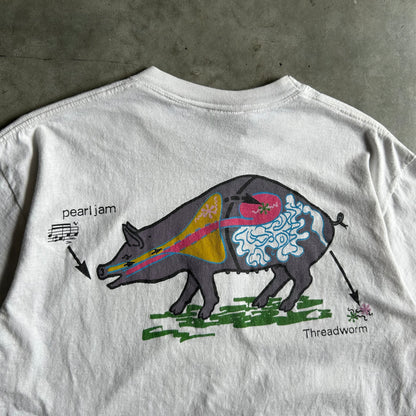 Vintage 1993 Pearl Jam Vs Threadworm Pig T Shirt