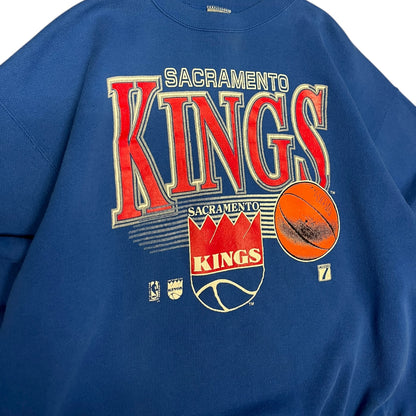 Vintage NBA Sacramento Kings Old Logo Blue Sweatshirt