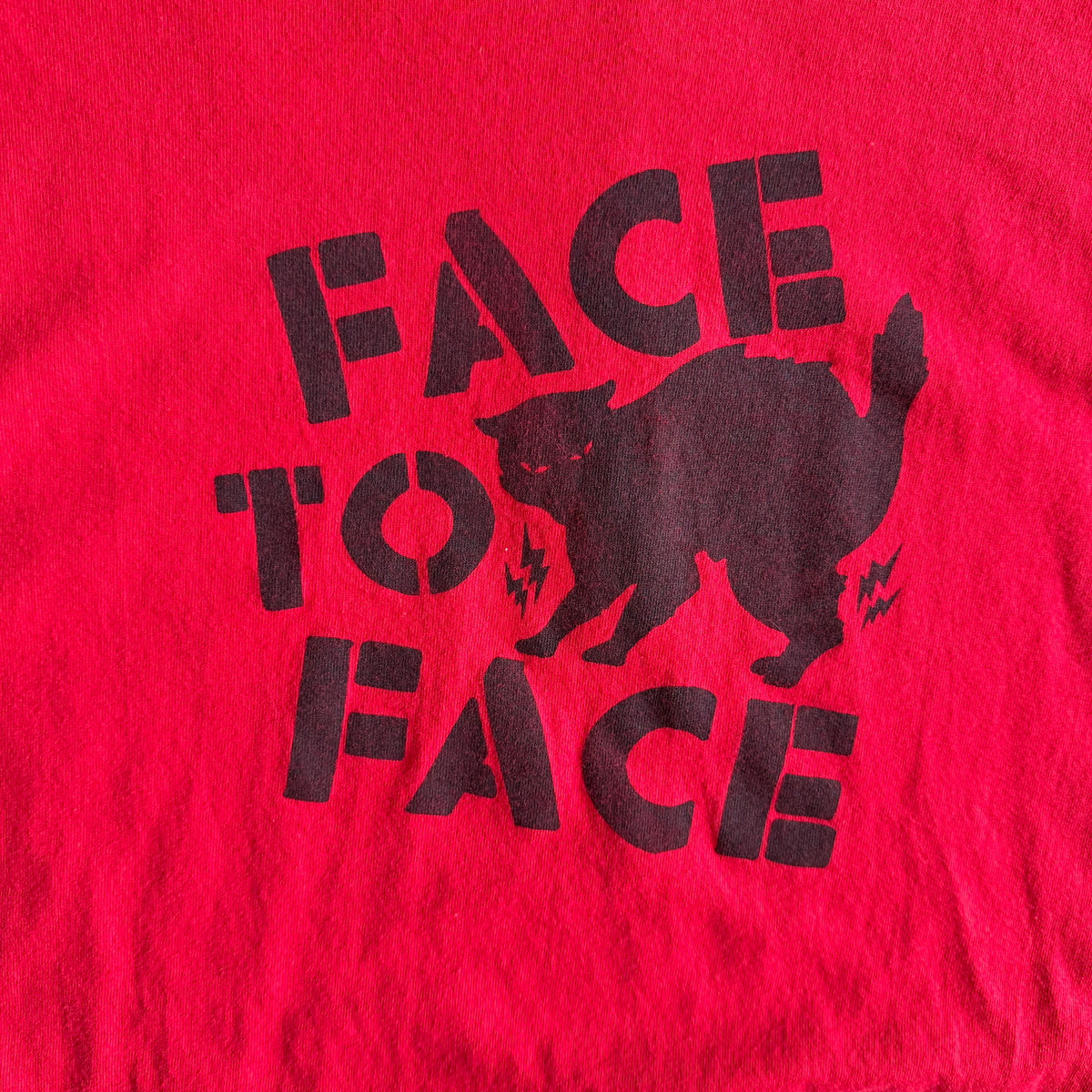 Vintage Face To Face Punk Band Cat Red T Shirt