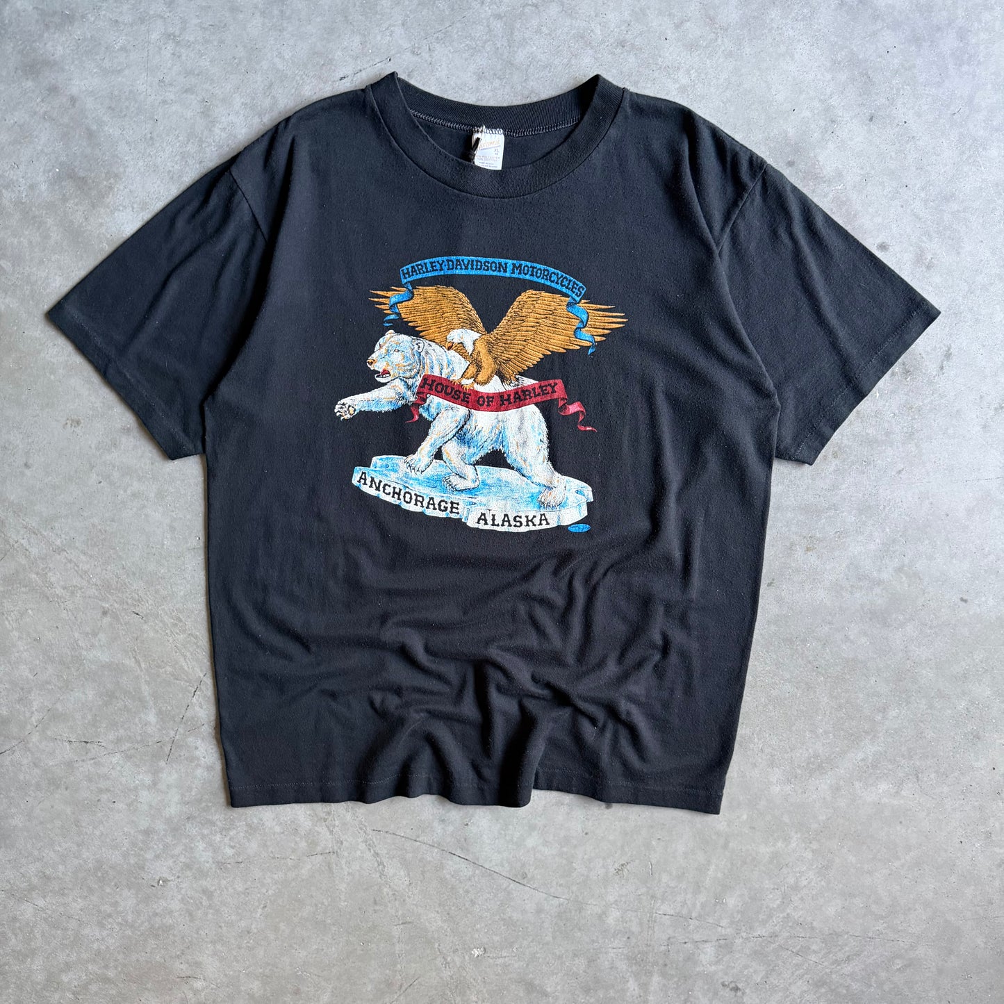 Vintage House Of Harley Anchorage Alaska Polar Bear Eagle Tee