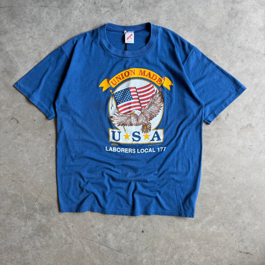 Vintage Union Made Eagle & Flag Laborers Tee