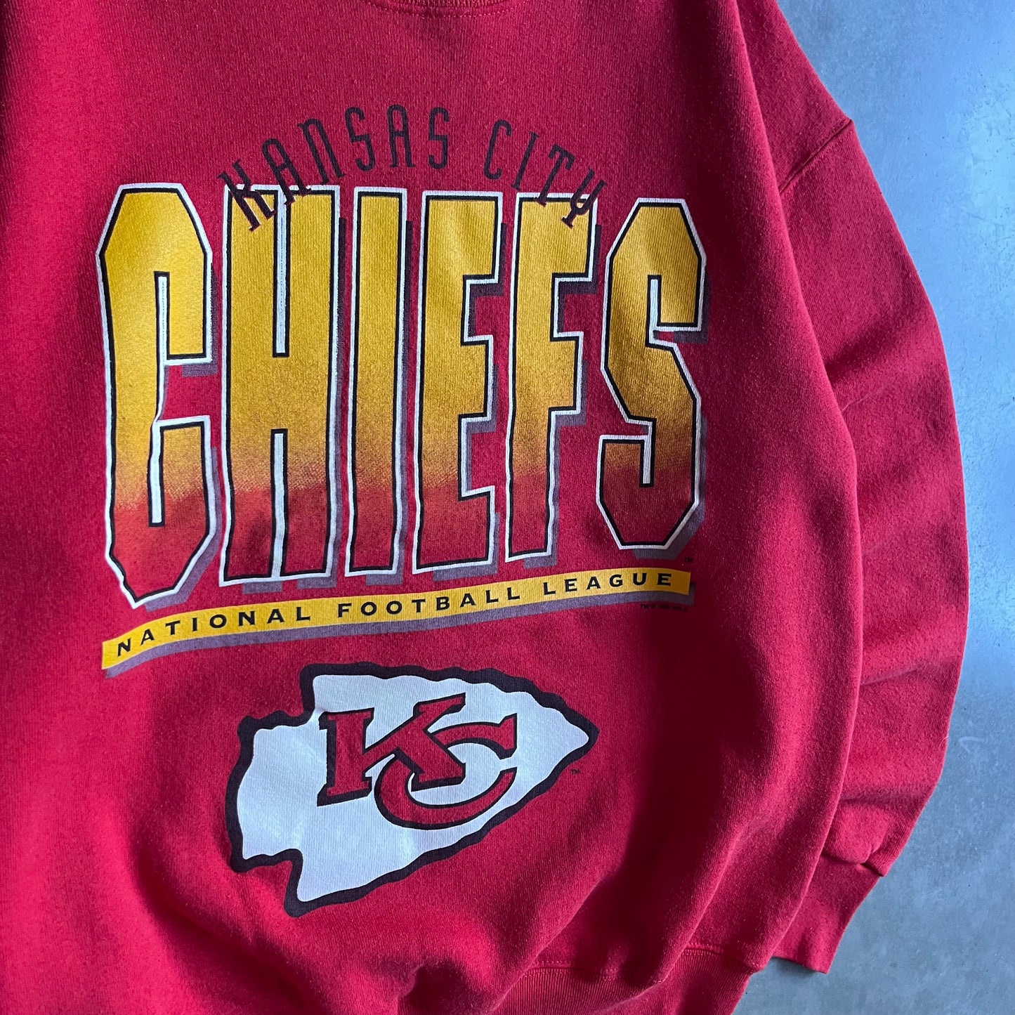 Vintage Kansas City Chiefs Ombré Spell-Out Sweatshirt