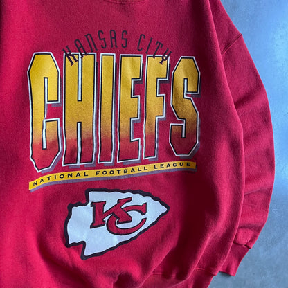 Vintage Kansas City Chiefs Ombré Spell-Out Sweatshirt