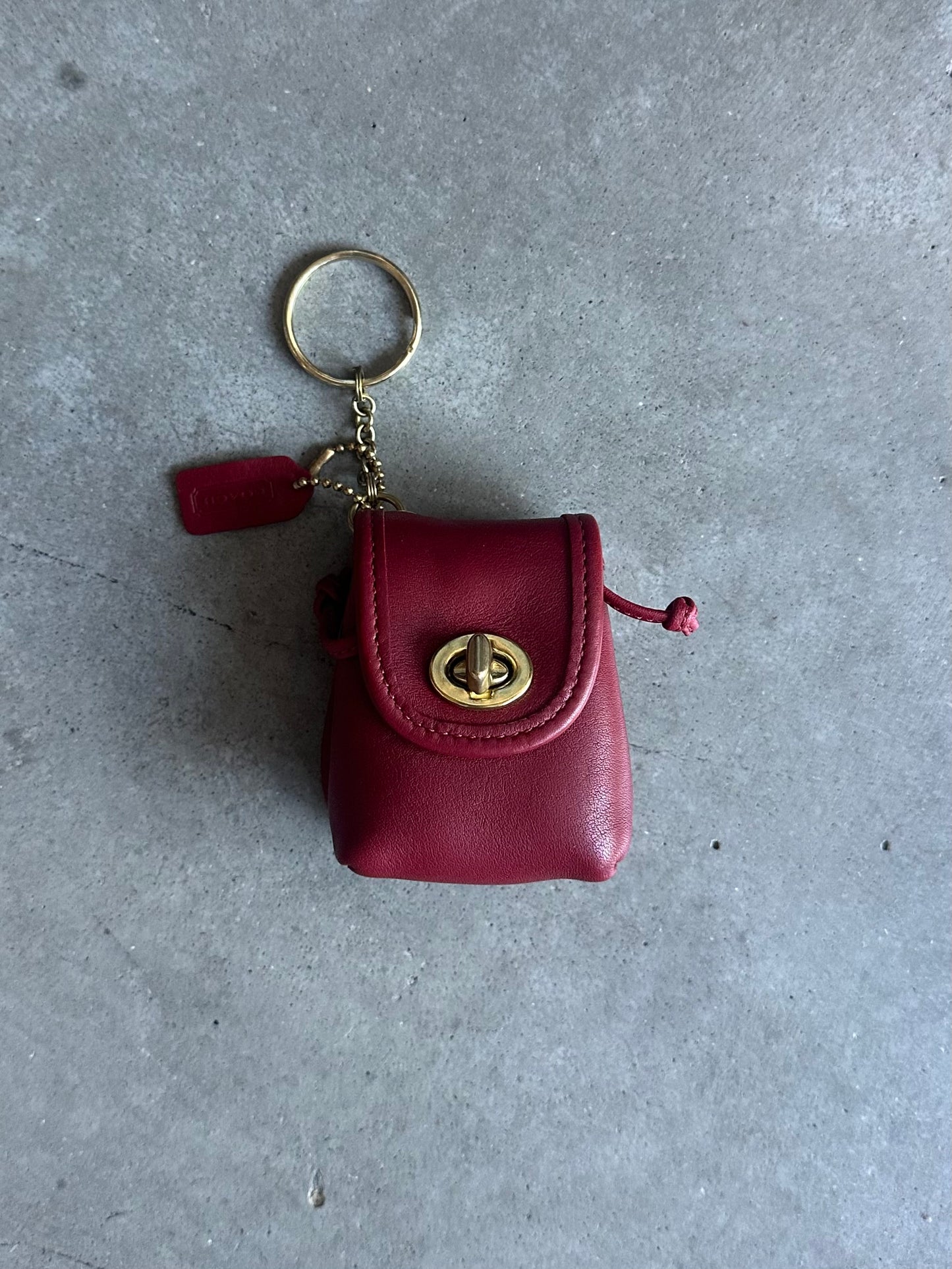 Authentic Coach Mini Day Pack Red Leather Key Chain Bag Charm