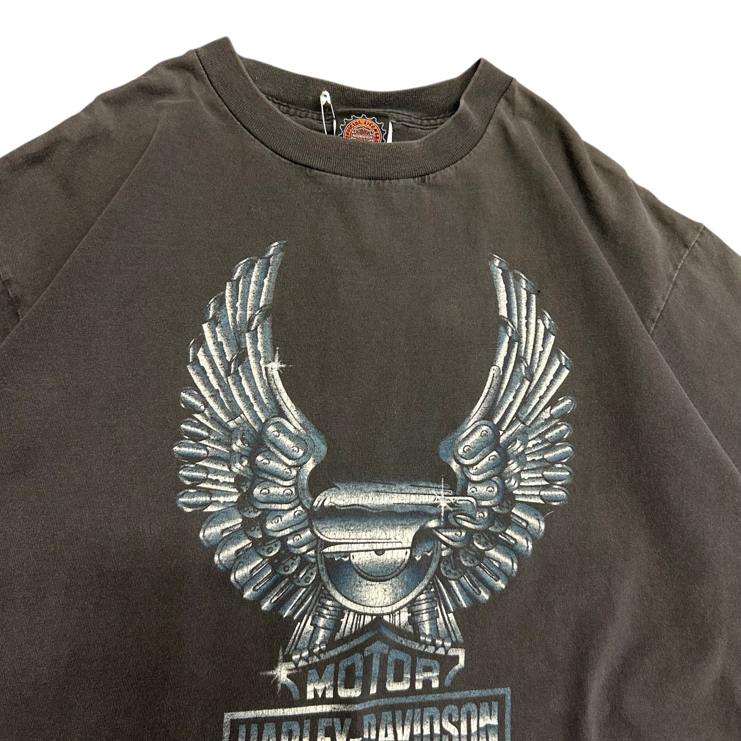 Vintage Harley Davidson Chrome Engine Wings T Shirt