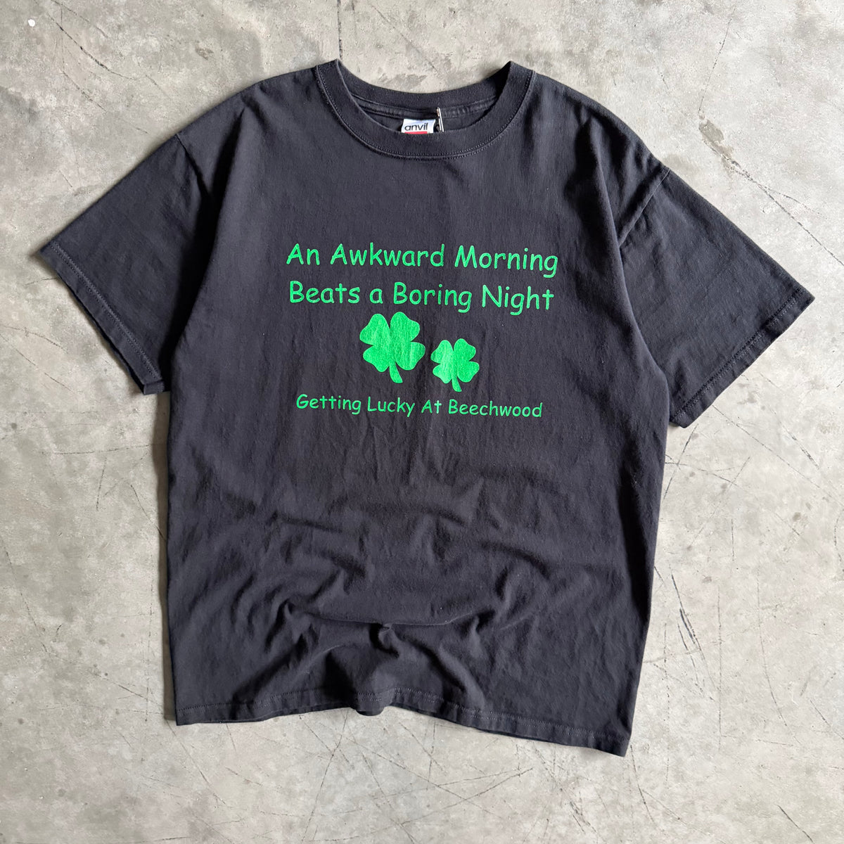 Vintage Beechwood Bar “Getting Lucky” Four Leaf Clover Tee