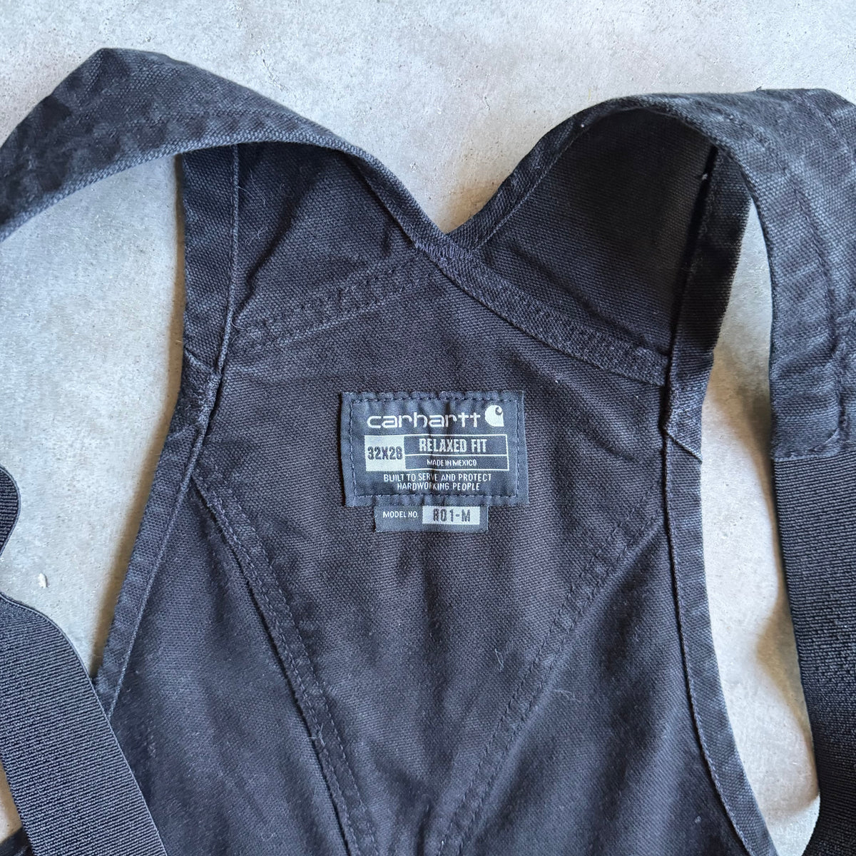 Carhartt R01 Relaxed Fit Duck Bib Overalls Black
