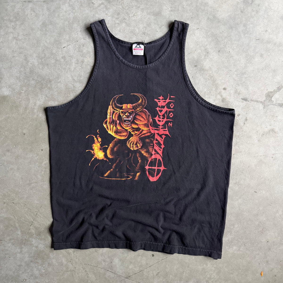 Vintage 2001 The Ozzfest Devil w/ Middle Finger Tank Top